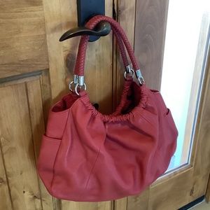 Ana Red Pebbled Leather Tote